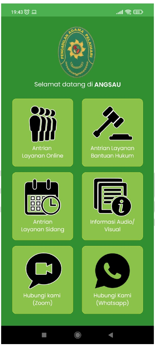 Aplikasi Android Layanan & Antrian Online – Pengadilan Agama Pelaihari (ANGSAU)