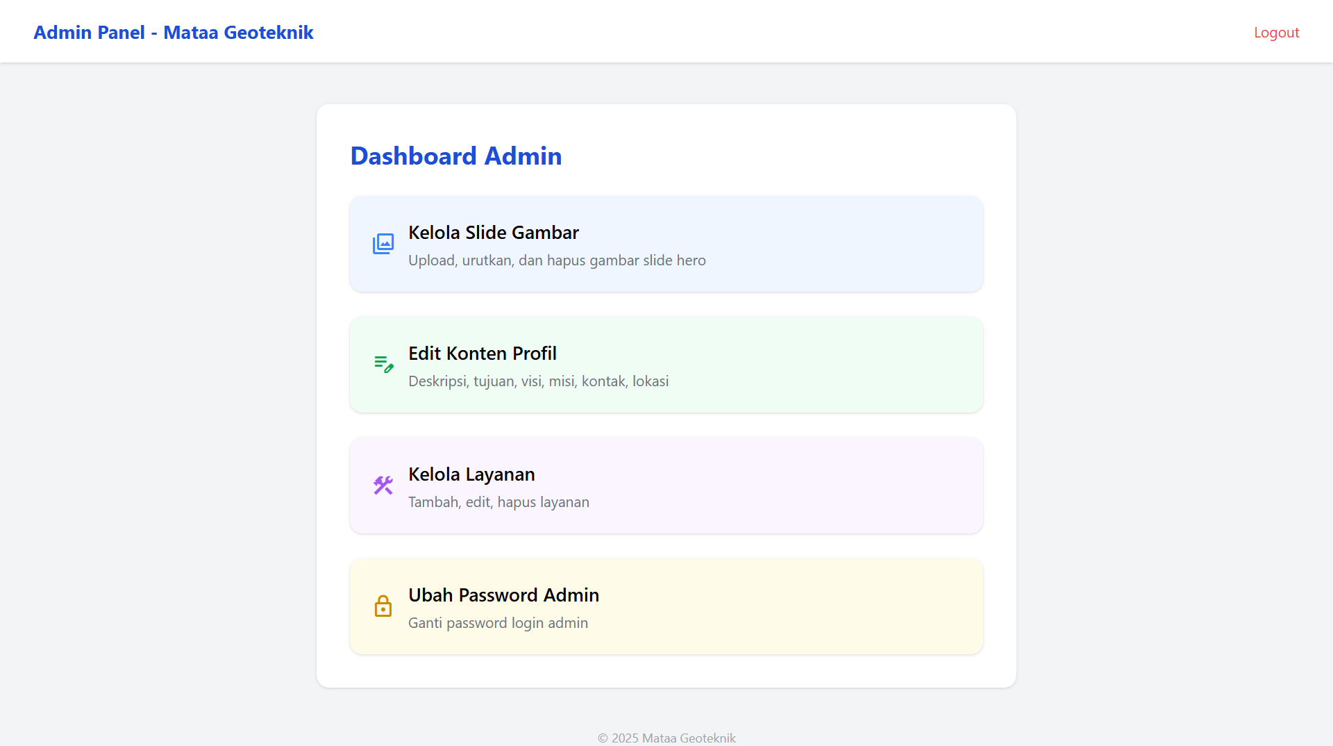 CMS Mataa – Website & Admin Panel Praktis untuk UMKM dan Bisnis